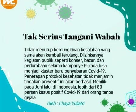 Tak Serius Tangani Wabah