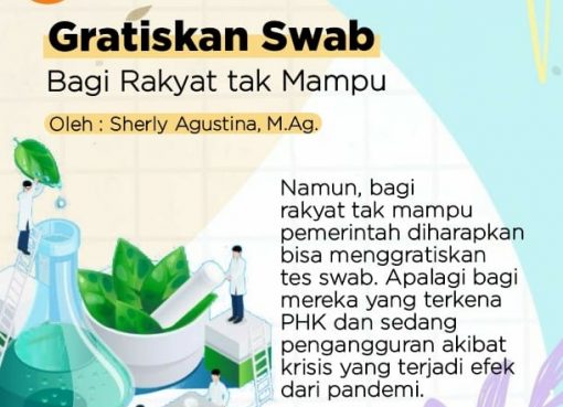 Gratiskan Swab bagi Rakyat Tak Mampu