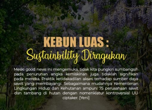 Kebun Luas, Sustainbility Diragukan