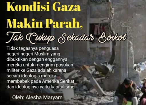 Kondisi Gaza Makin Parah, Tak Cukup dengan Solusi Boikot